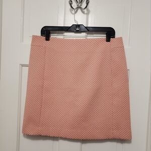 NWT Ann Taylor LOFT PINK & OFF WHITE POLKA DOT SKIRT SIZE 12P, Retail $59.50